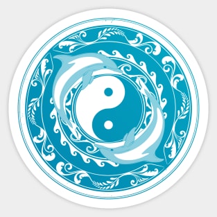 Yin Yang Dolphins Sticker